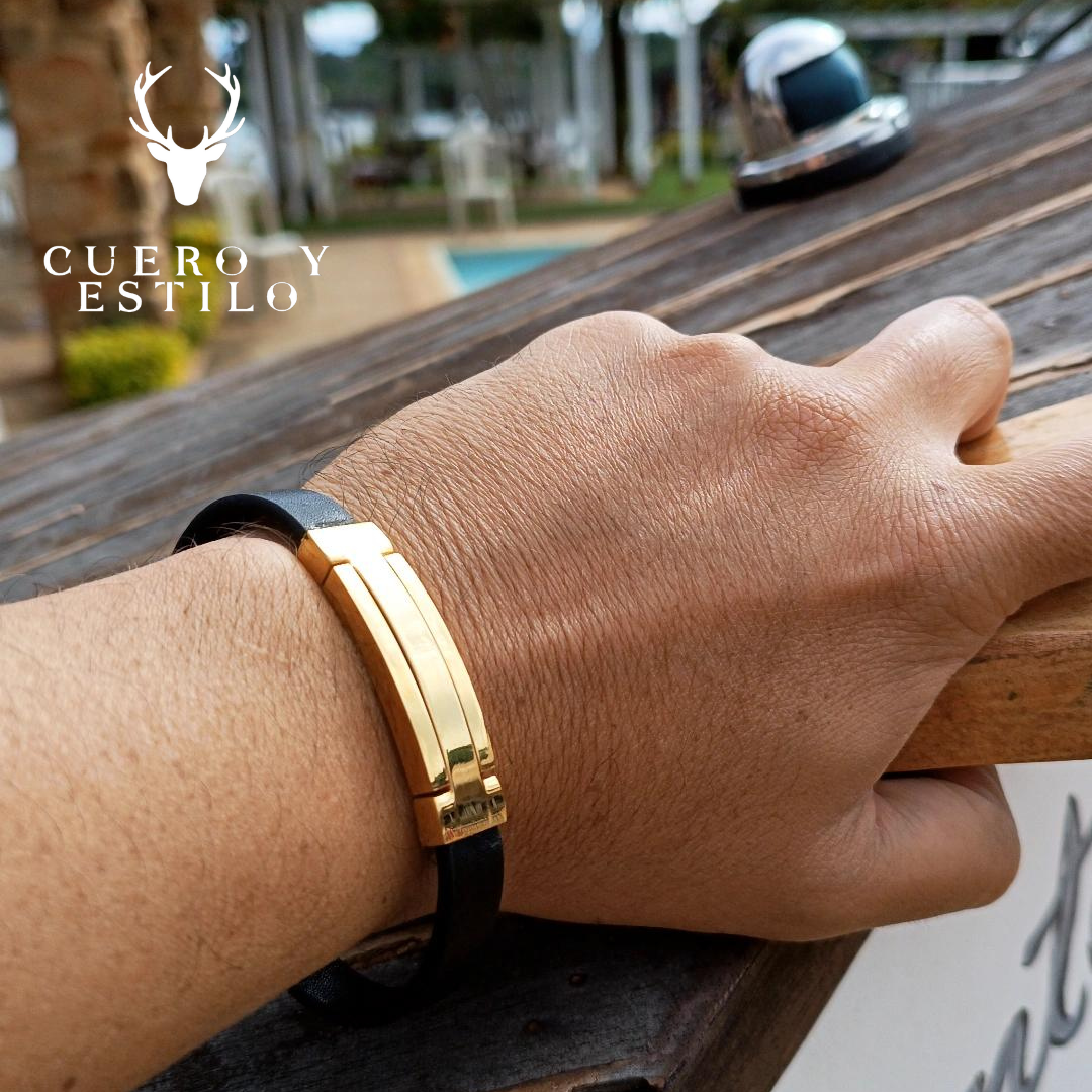 Pulsera Cuero Gold