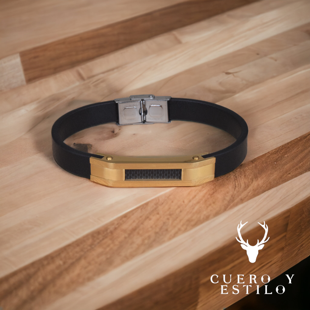 Pulsera Cuero Gold Onix