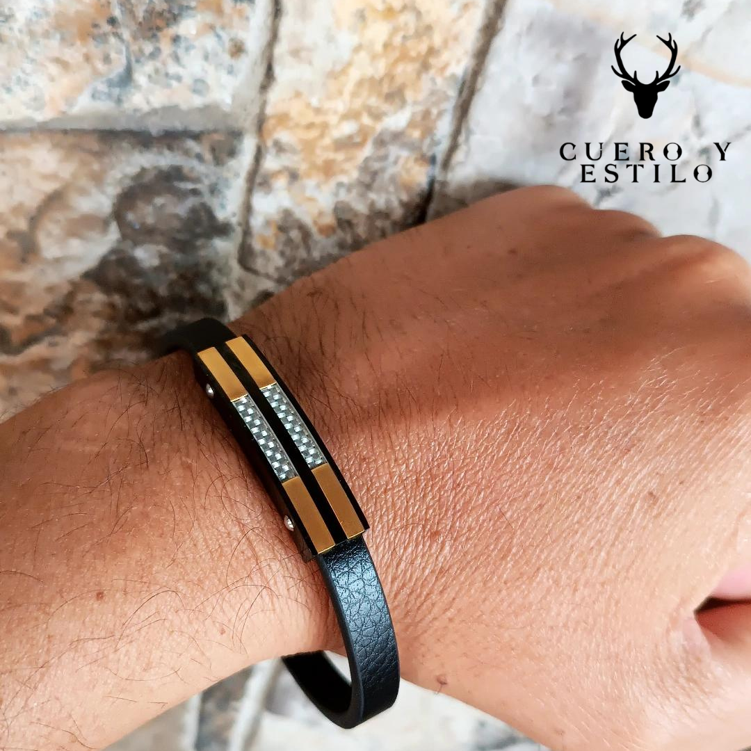 Pulsera Cuero Zafiro