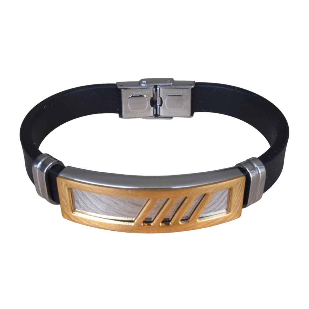 Pulsera Neopreno Gold Silver Lines